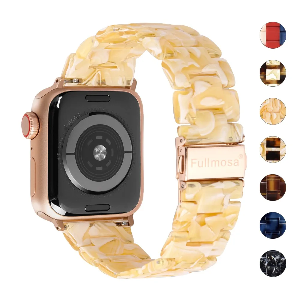 7 цветов Стильный полимерный ремешок, совместимый с Apple Watch 38 мм/40 мм/42 мм/44 мм, Fullmosa яркий полимерный ремешок для iWatch серии 4/3/2