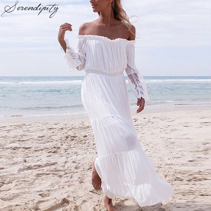 SRDP женское сексуальное кружевное Макси длинное платье 2019 женские пляжные