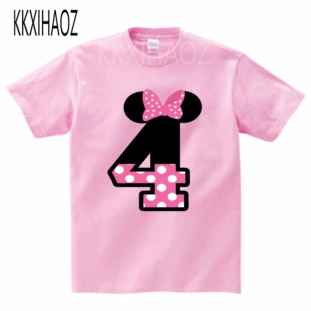 

2020 Number 4-6 Letter Print Girls T shirt Kids Happy Birthday Gift Number Clothes Toddler Baby Cartoon T-shirt, MJ4236