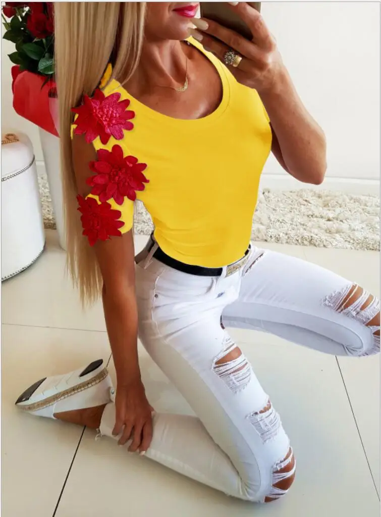 Женские топы футболка для женщин новинка 2020 летние лоскутные Футболки с