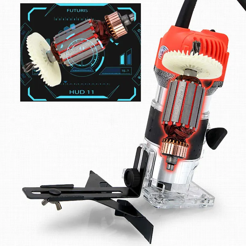 

800W 30000RPM Woodworking Wood Electric Trimmer Milling Engraving Slotting Trimming Machine Hand Carving Machine Wood Router