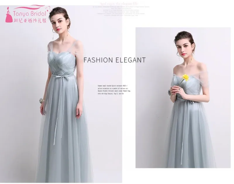 Long Silvery Tulle Simple Bridesmaid Dresses 2019 robe demoiselle d'honneur Dress For Wedding Party Woman JQ41 | Свадьбы и
