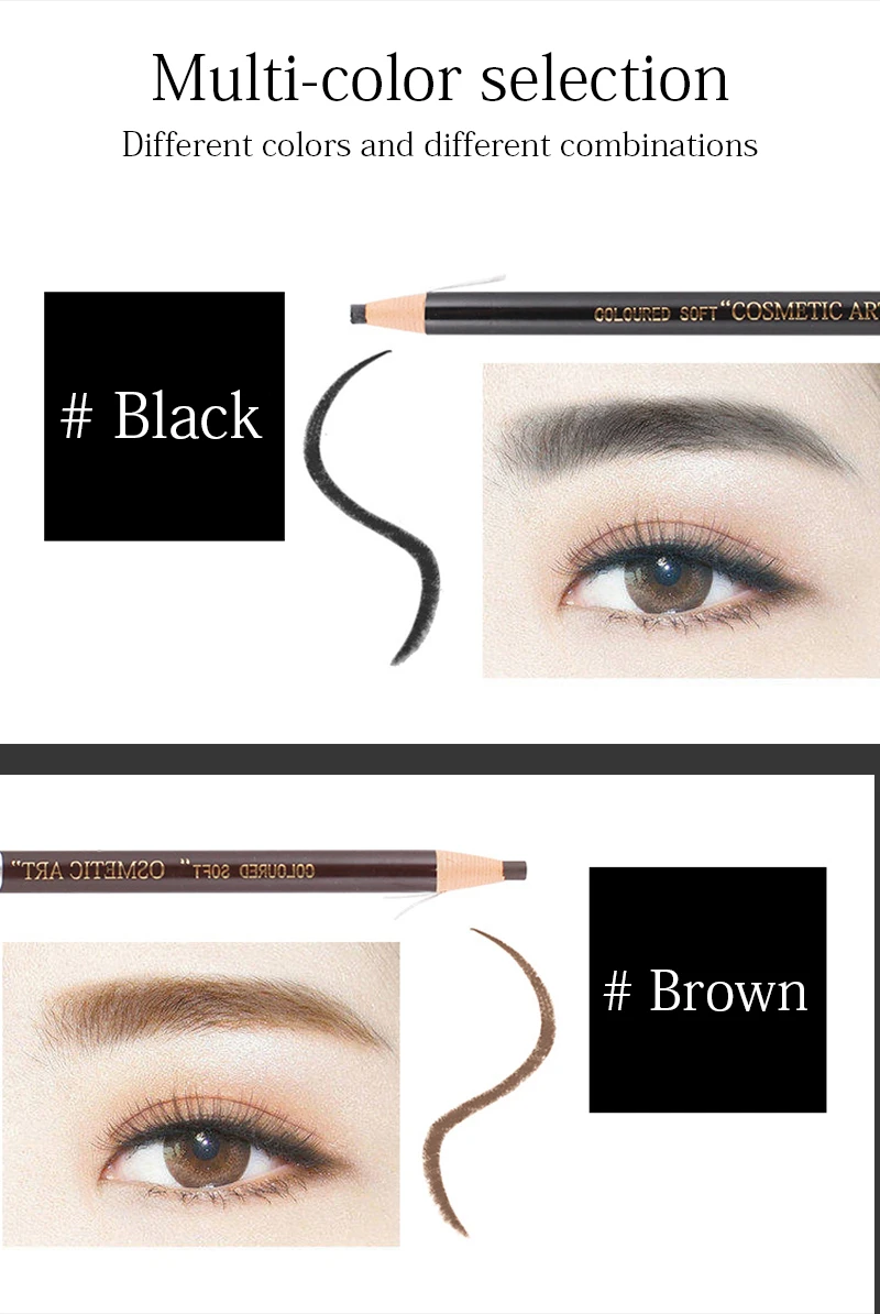 1 шт. Verschillende Kleuren Wenkbrauwpotlood Weterdichte Eye Nrow Pen Donker/Licht Koffie Zwart серый Sombrancelha Enhancer Lapis