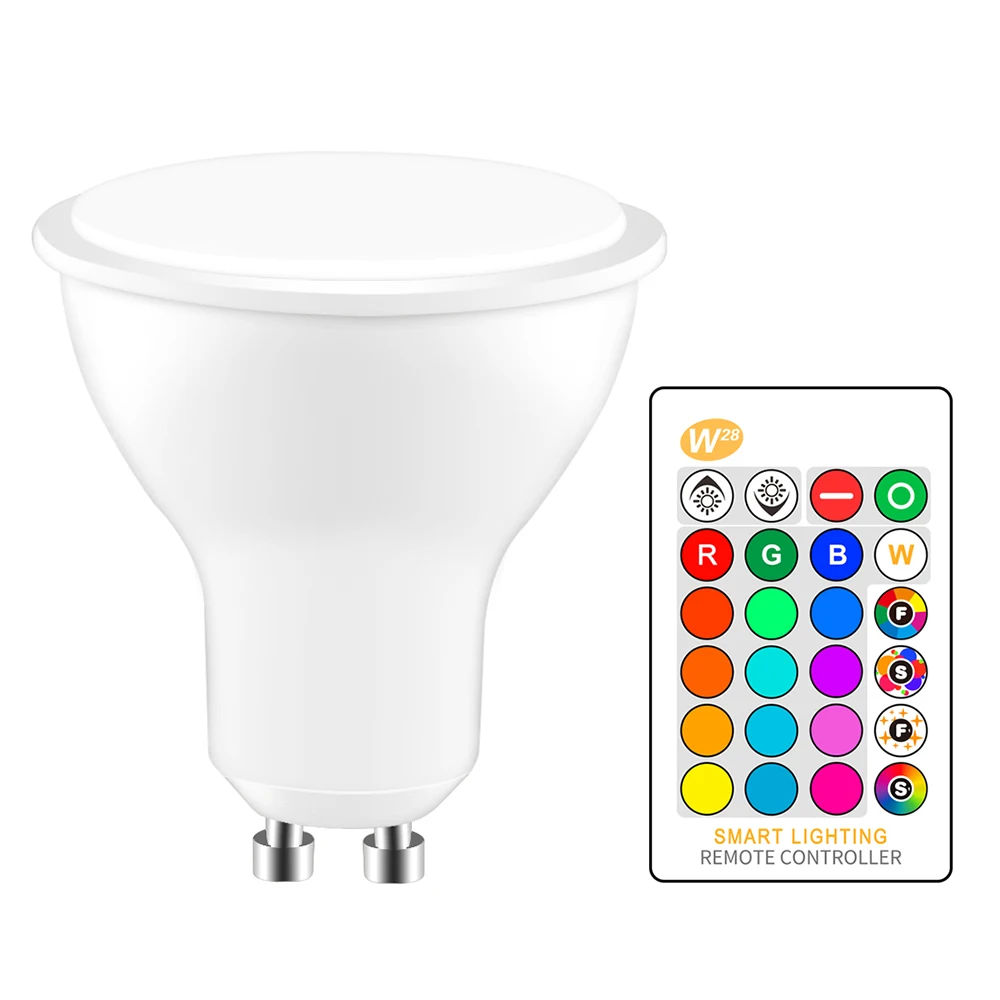

Светодиодная лампа GU10, 8 Вт, RGB, изменение цвета, атмосферное освещение, светодиодная лампа, стробоскоп, режим выцветания, декоративное освещ...
