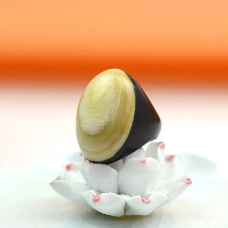 Черный эллипс изысканный ручной кольцо тянуть что личность природных мода