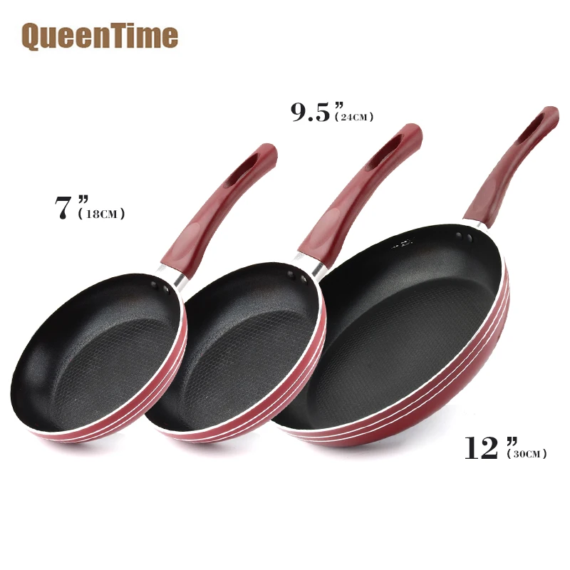 QueenTime "+ 9,5"+ 1" алюминиевый сплав пищевая сковорода с антипригарным покрытием Сковорода с длинной пластиковой ручкой жареные инструменты для яиц
