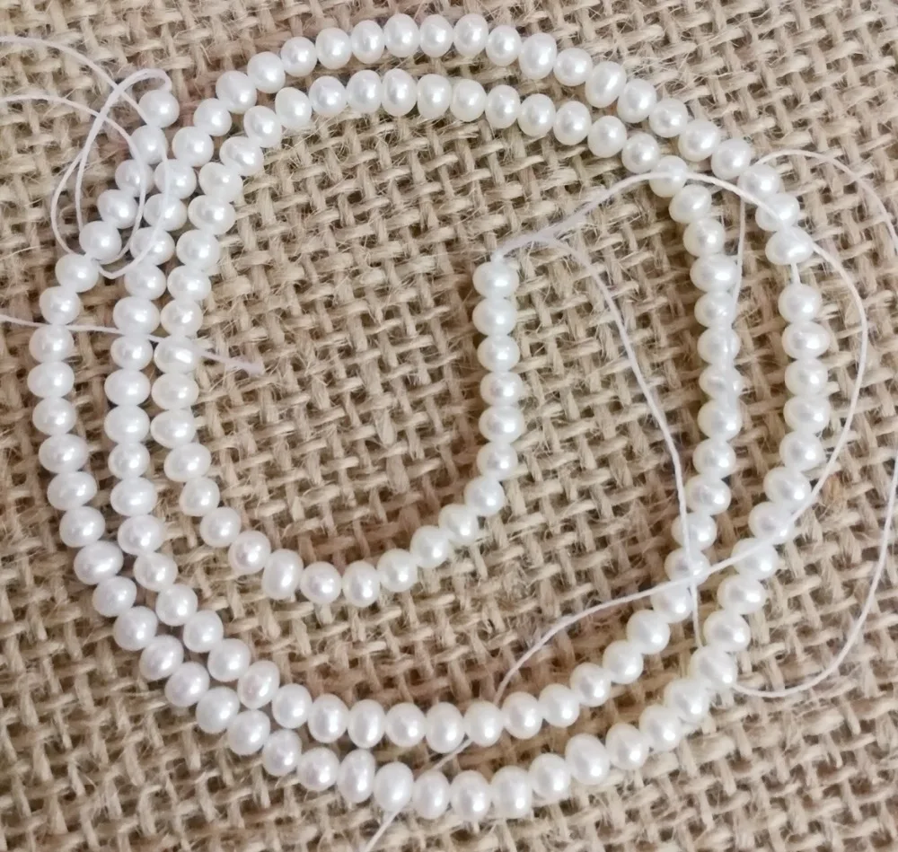 Genuine pearl 2.8mm - 3.2mm white freshwater loose beads DIY gift one strands Hole Approx 1mm 37CM 15'' | Украшения и