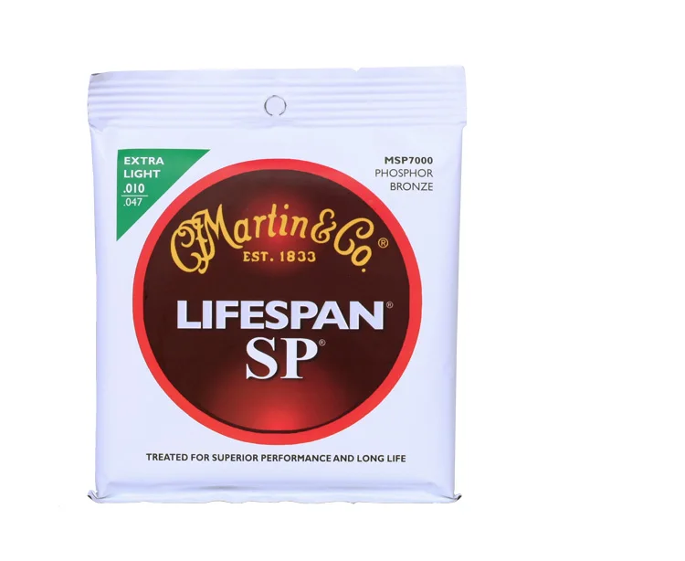 

MartinGuitar MSP7000 SP Lifespan 92/8 Phosphor Bronze Acoustic String, Extra Light, 010-047