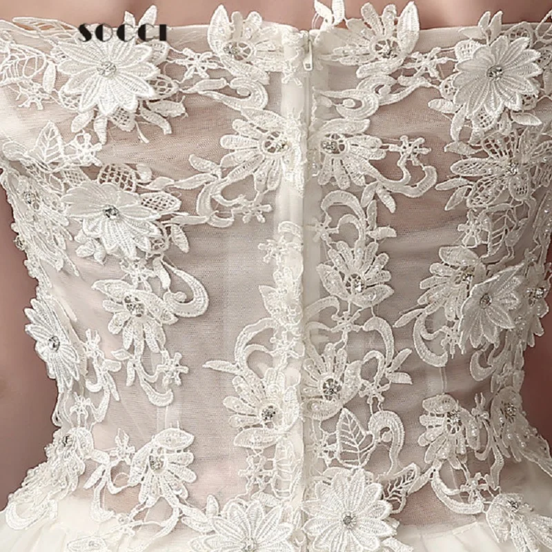 SOCCI Weekend французские Свадебные платья из органзы с вырезом лодочкой и