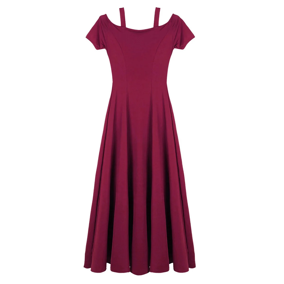 Женское длинное платье трапеция однотонное эластичное вечернее с открытыми