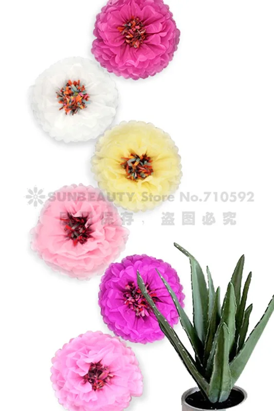 35 см ткани Бумага Пипидастр шары Круглый Цветок помпонами цветок Шары Для