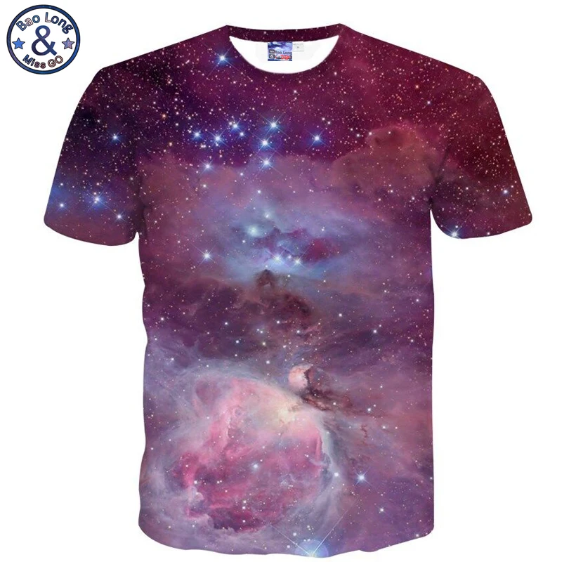 Mr. BaoLong galaxy Печатных 3D футболка для мужчин модные Летний стиль с коротким рукавом