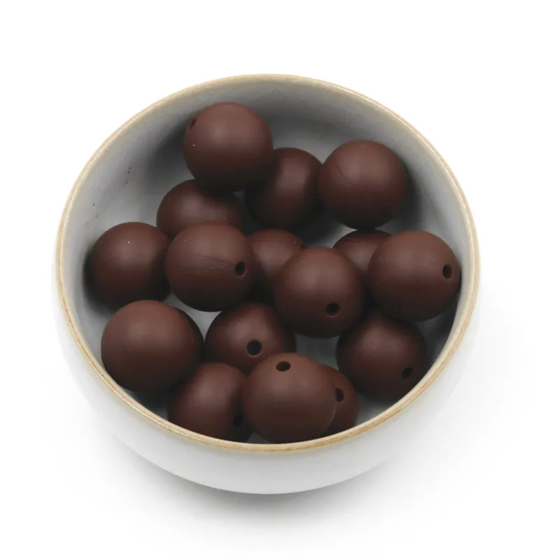 

JOJOCHEW Silicone Beads Round Chocolat New Hot Baby Teething 9mm-19mm BPA Free Cuentas de silicona Jewelry Handmade Baby Gift
