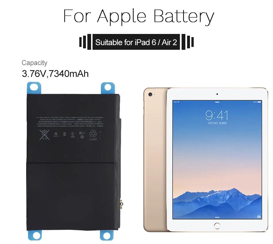 YILIZOMANA для ipad Air 2 аккумулятор 7340 мАч литий-ионный внутренний сменный аккумулятор для ipad 6 Air 2 A1566 A1567 с инструментами