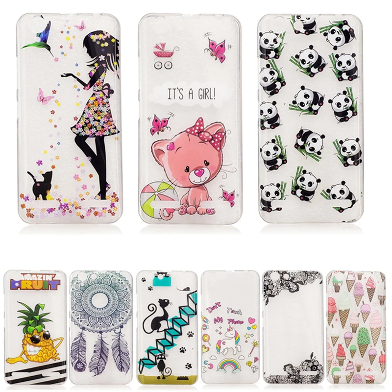 A6020 Мода Cute panda девушка Pattern ТПУ Силиконовые Мягкий Мобильный Телефон Обратно cover