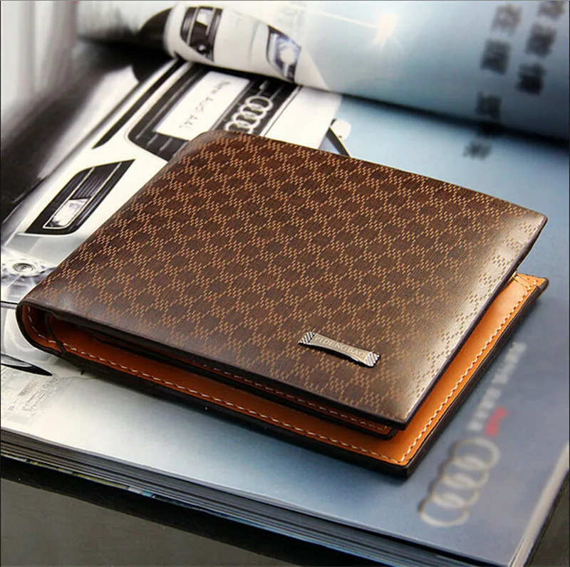 Two pocket cards pleated clutch purse 2014 new fashion hot atmosphere simple PU leather wallet for men | Багаж и сумки