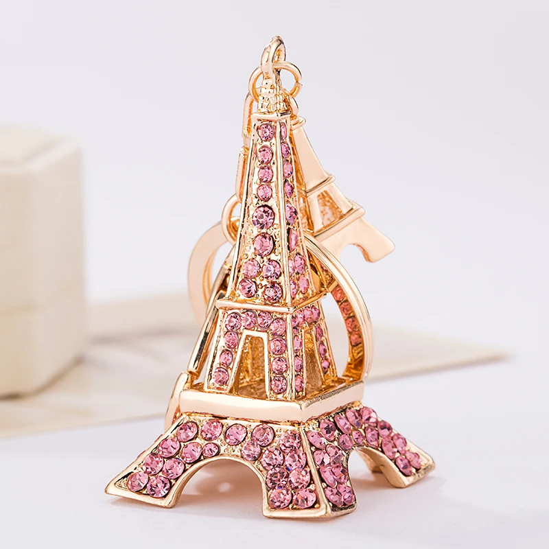 Блестящие стразы брелок Эйфелева башня для ключей автомобиля bling украшение