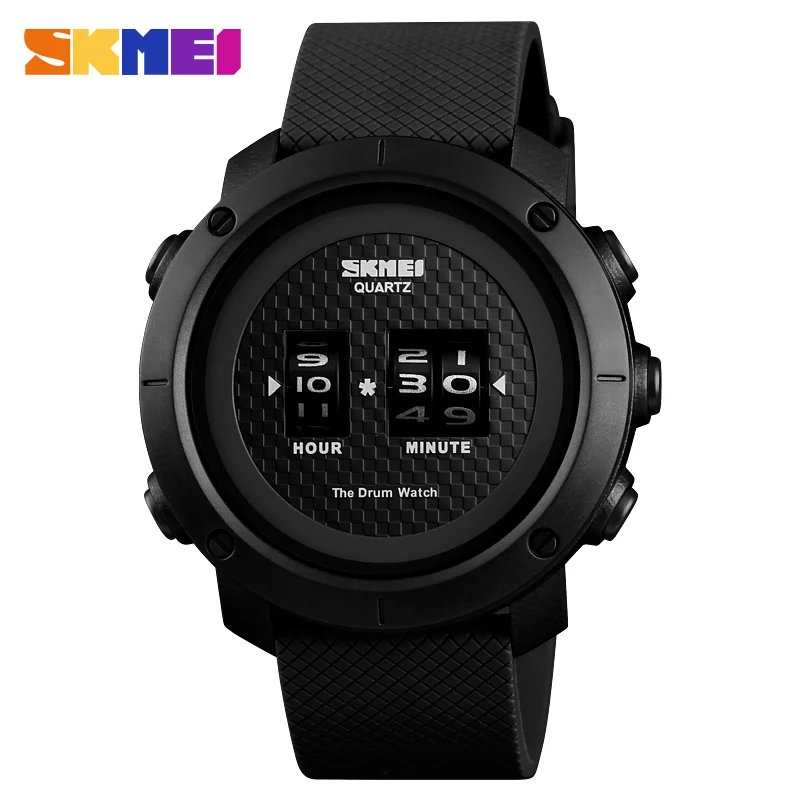 PlasticBlack SKMEI мужские часы Топ бренд класса люкс Креативные Часы мужские водонепроницаемые спортивные кварцевые часы для улицы relogio masculino reloj hombre - Цвет: PlasticBlack