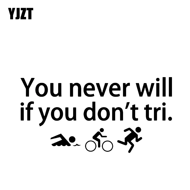 

YJZT 17.3*8.6CM Funny Triathlon Swim Bike Silhouette Car Sticker High Quality Vinyl Accessories Decor C12-0657