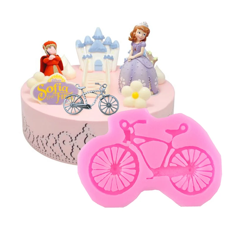 Sugarcraft Еда-класс силиконовые формы 3D велосипед Форма Gumapste форма для выпечки DIY