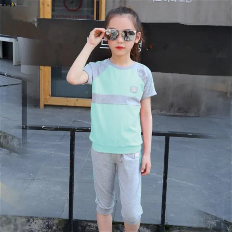 Школьная одежда для девочек комбинезон костюм футболка и штаны с героем