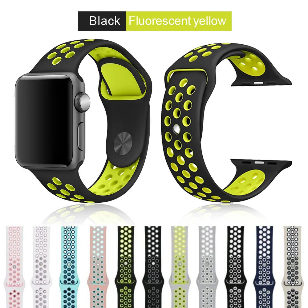 MUSEN Soft Silicone Wristband for Apple Watch 42mm Series 3 2 1 Sport Band Replacement Strap Bracelet 38mm iWatch Belts | Наручные часы