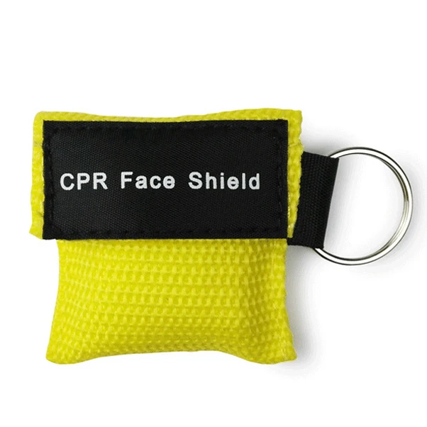 Цвет: желтый Реаниматор CPR, брелок для экстренной помощи, защита для лица, первая помощь, тренировка, дыхательная спасательная маска для средств по уходу за здоровьем, 8 цветов - Цвет: Цвет: желтый