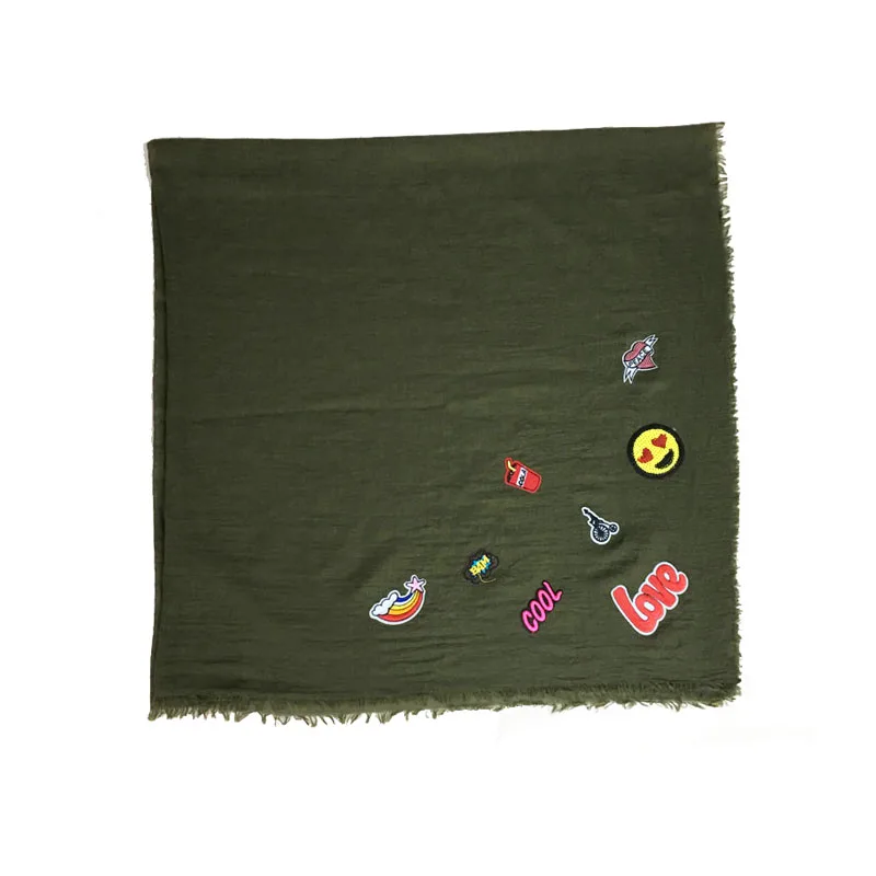 Простой хлопковый шарф в ковбойском стиле однотонный большой женский на весну и