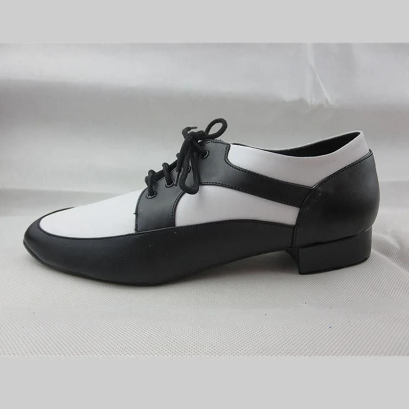 Разноцветные черно-белые мужские туфли для латинских танцев сальса мягкая