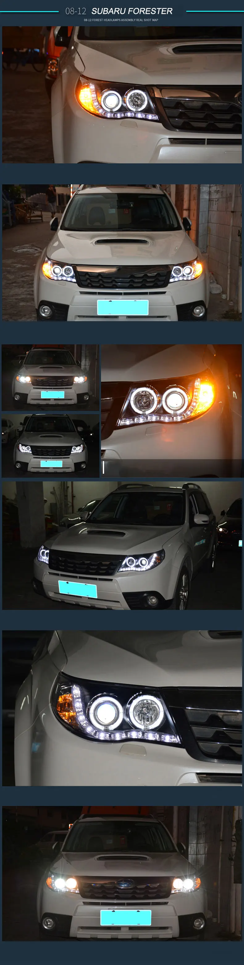 Высококачественный чехол для автомобиля для Subaru Forester 2008-2012 фары светодиодный фары DRL Объектив Двойной Луч Ксенон