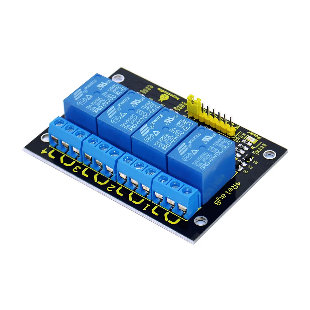 Бесплатная Доставка! Keyestudio 5V 4 канальный Релейный модуль для Arduino|relay module|module 5v2016 new