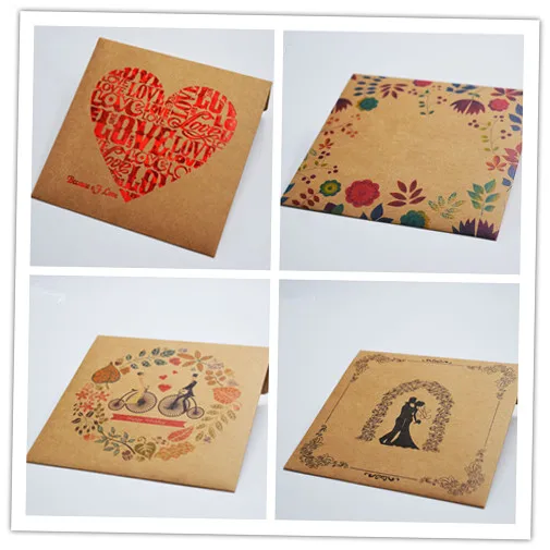 100 шт./лот 250gsm чехол для CD из крафт бумаги пустые конверты натурального цвета
