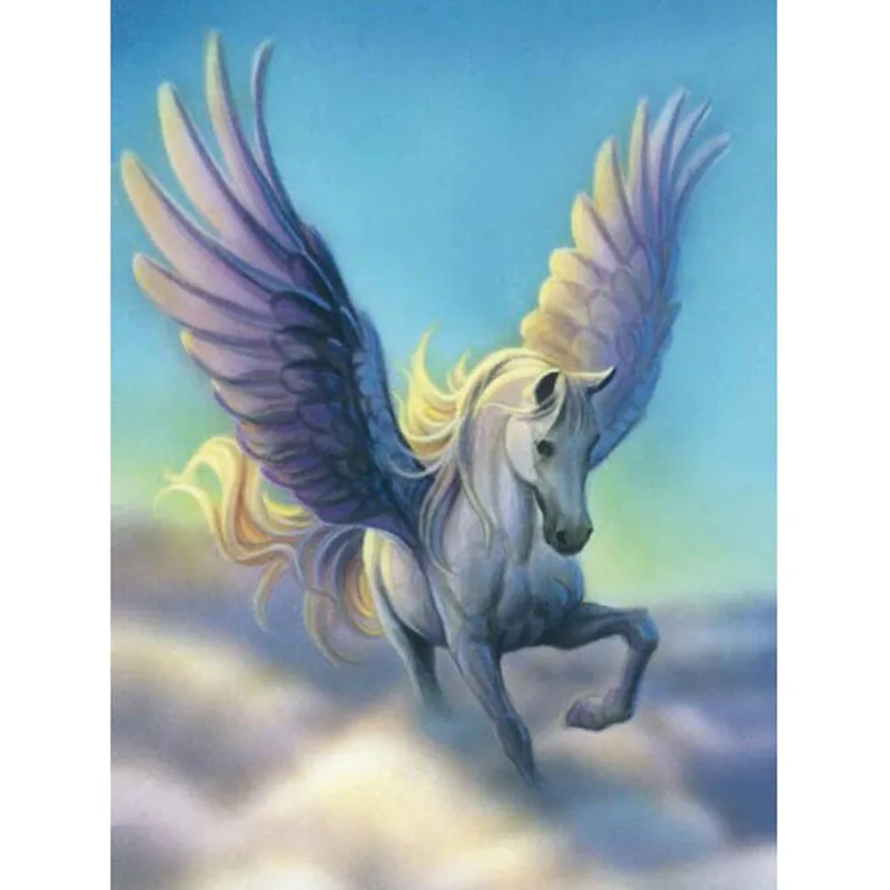 5d diy голубое небо Pegasus животное круглая вышивка Алмазная картина набор вышивки
