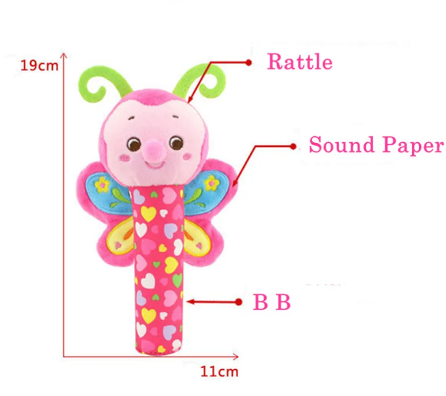 Плюшевая погремушка-колокольчик для детей 0-12 месяцев забавные развивающие