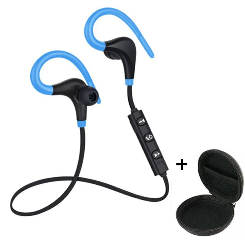 BT1 Bluetooth наушники, беспроводная гарнитура, скрытые Наушники, гарнитура, спортивные наушники с защитой от пота, с микрофоном для samsung, huawei, Xiaomi - Цвет: blue with bag