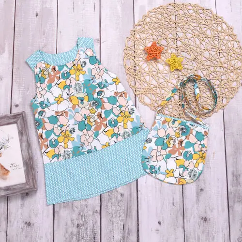 Baby Girls Dress with Bag 2019 Brand Kids Autumn Dresses for Clothing Floral Children Christmas Princess Vestidos | Детская одежда и