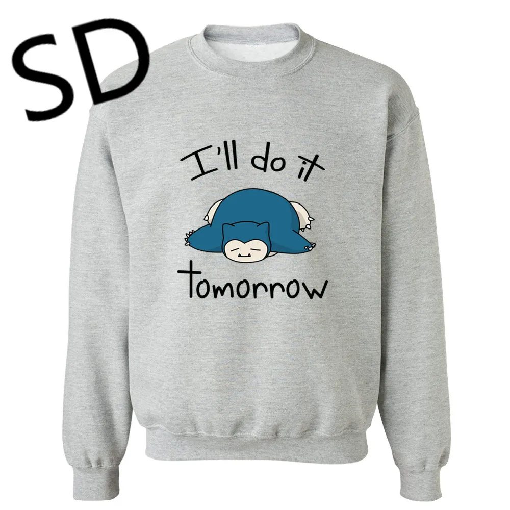 Дропшиппинг 3d принт Покемон толстовки для мужчин sudaderas para hombre Snorlax i'll do it tomorrow