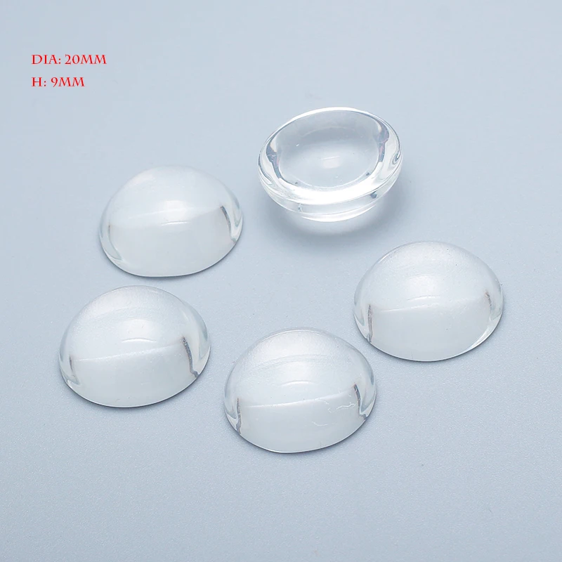 Круглые кабошоны из прозрачного стекла 20 мм Купольные для изготовления