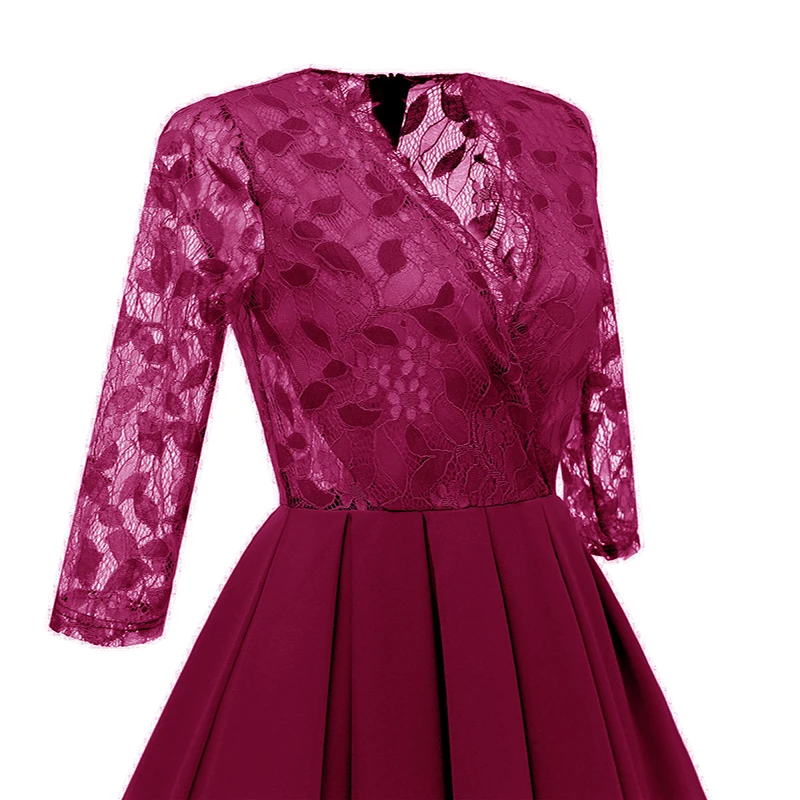 

Hot style dress European and American foreign trade lace V neck chiffon dress sexy backless dress