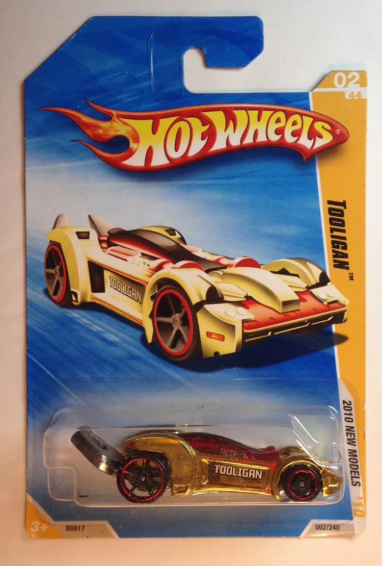 2010 Hot Wheels 1: 64 Car 002 Tooligan Коллекционная серия металлические Литые Золотые