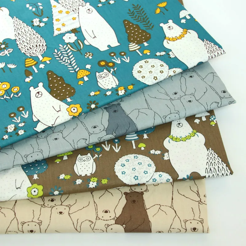 Полярная серия медведя 100% хлопчатобумажная саржевая ткань сделай сам детская