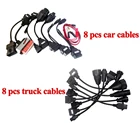 Бесплатная доставка Полный комплект 8 шт. автомобильных кабелей + 8 шт. грузовых кабелей для vd ds150e cdp WOW Автомобильный Кабель для delphis