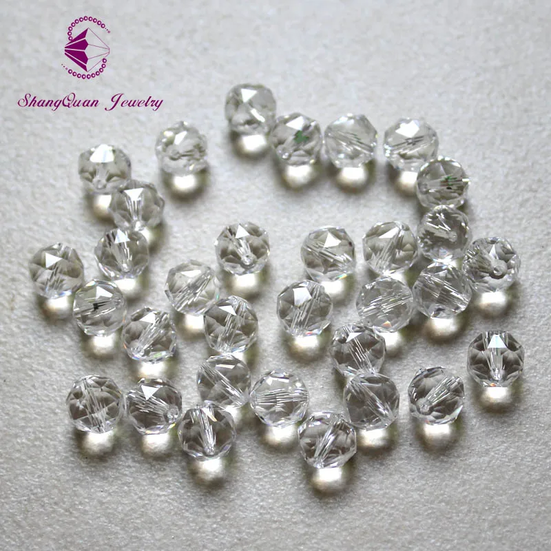 Shangquan Beads Top AAA 100PCs Clear Mix Color Round Faceted Crystal Spacer 8mm | Украшения и аксессуары