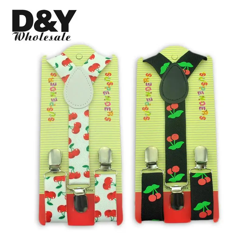 Подтяжки для мальчиков и девочек детские штаны с рисунком вишни эластичные