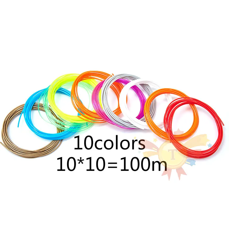 10colors 3D печать Ручка PLA Смарт 3d ручки для рисования с нитью светодиодный дисплей для детей подарки на день рождения - Цвет: 10colors