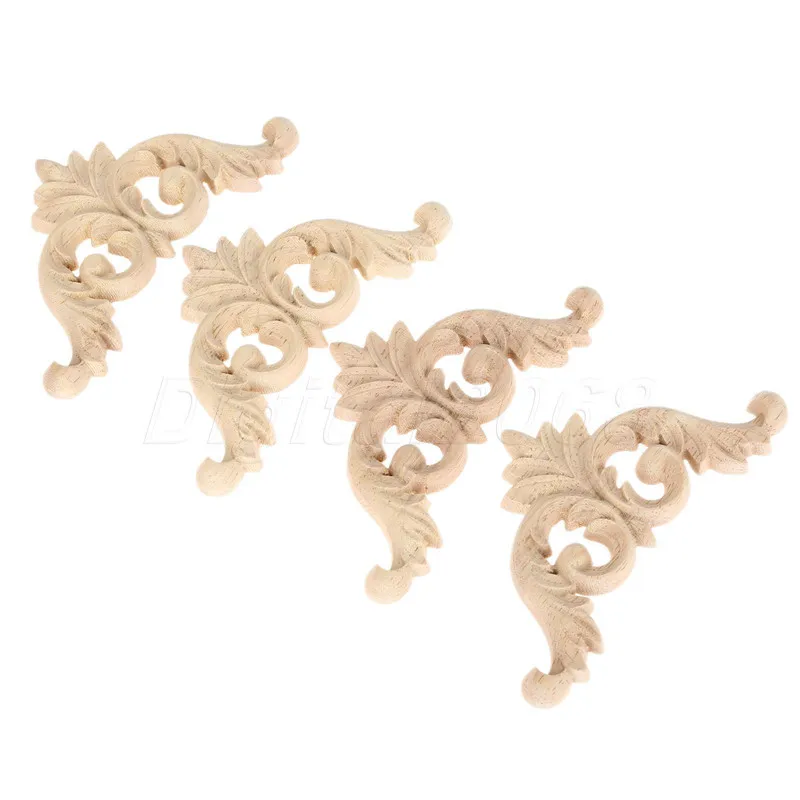 Деревянная резная угловая рама дверная наклейка украшение для мебели аппликация