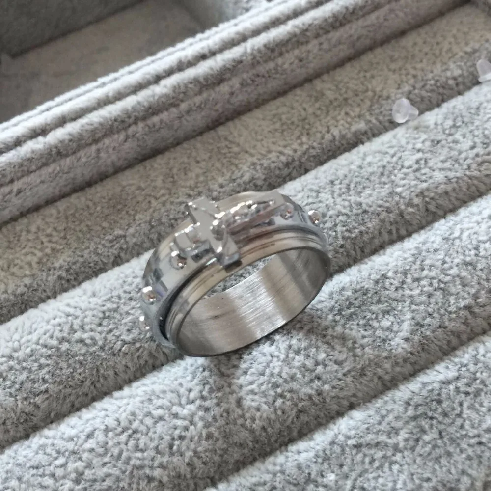 Мужские и женские кольца из нержавеющей стали 316L в стиле панк с надписью jesus bible