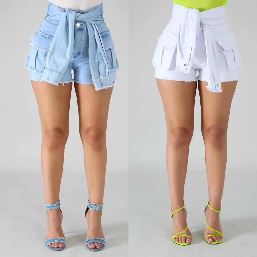 Модные летние джинсовые шорты женские на молнии однотонные винтажные