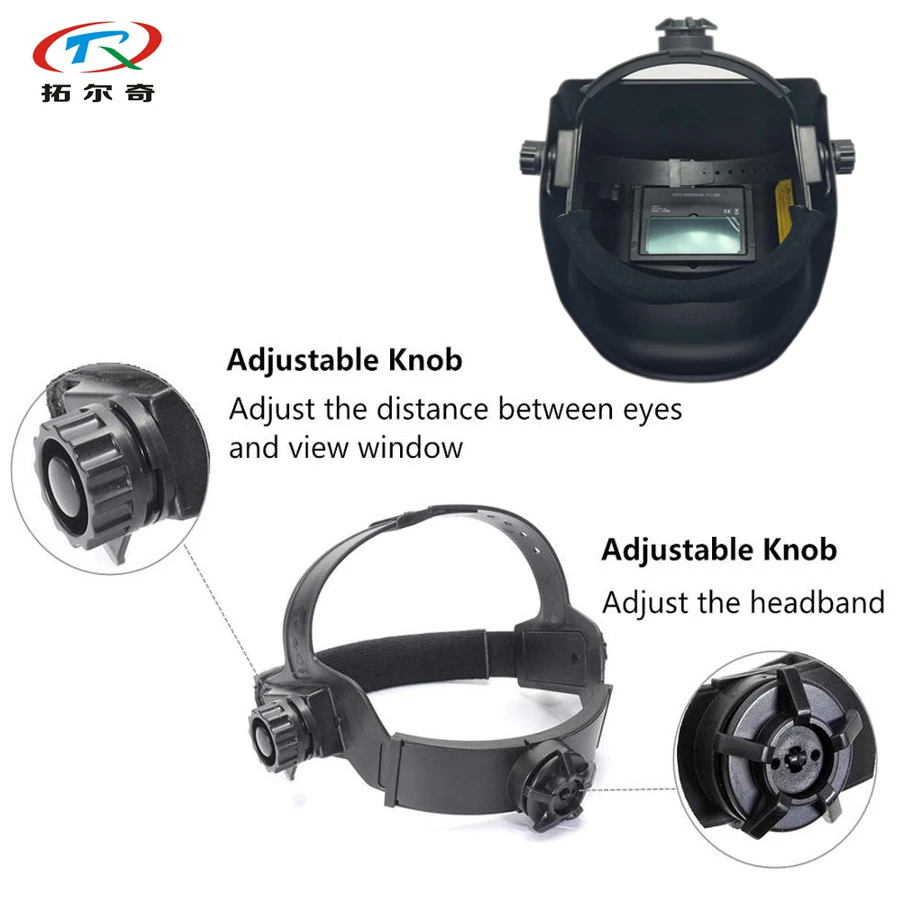 

black Welding Helmet Auto Darkening solar and battery automatic welder mask with protective glasses Fast shipping HD01(2200DE)F