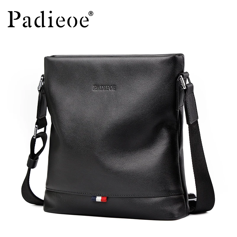 

Padieoe Cowhide Leather Business Men Flap Shoulder Bag Brand Genuine Leather Fashion Crossbody Bag Luxury Male Messenger Bags